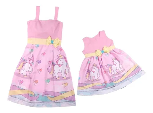Vestido tal mae tal filha unicornio 2025