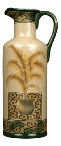 Jarro (vaso) De Cerâmica Brilhante Com Acabamento Craquelê