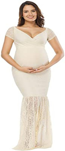  Vestido Maternal De Fiesta  Boda Civil Para Embarazadase009