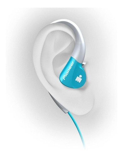 Imagen 2 de 5 de Audífono Clip Ear Pioneer Deportivo Se-e3m Blanco/azul Fx