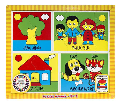Puzzle Infantil 4 En 1 La Familia