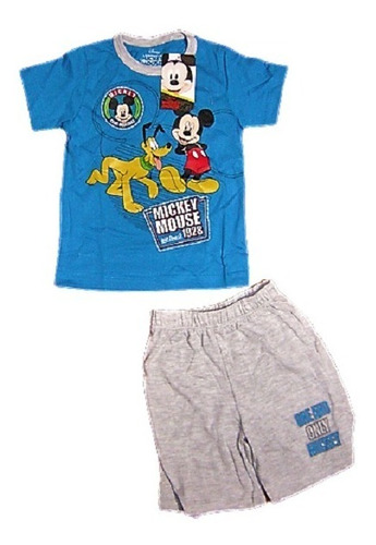 Pijama Niños Verano Disney Polo Short Talla2 Algodón Peruano