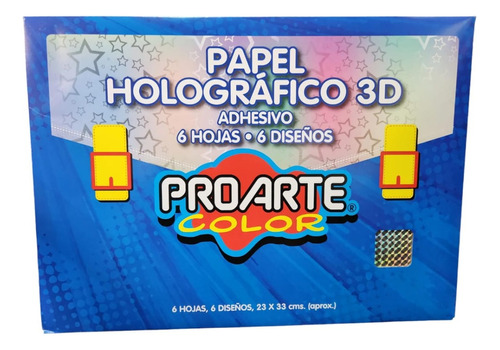 Estuche Papel Holográfico Adhesivo Proarte 6hj 6col 23x33cm