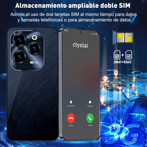 White Shark A61 Black Phone Dual Sim 64 GB Ram 4 GB Rom Android 12.0 Battery 5000 mah 6.56 pulgadas Hd 13 MP Doble Cámara Smartphone