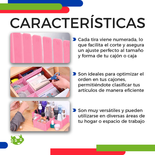 8 Piezas De Separadores De Cajón Almacenamiento Combinación