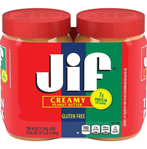 Jif Crema De Cacahuate 2 Pack 2.26kg Importado