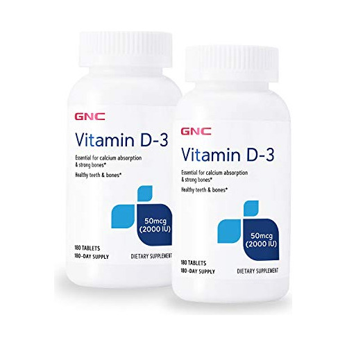 Gnc Vitamina D-3 25mcg, 180 Tablets, Supports Healthy 9vr3q