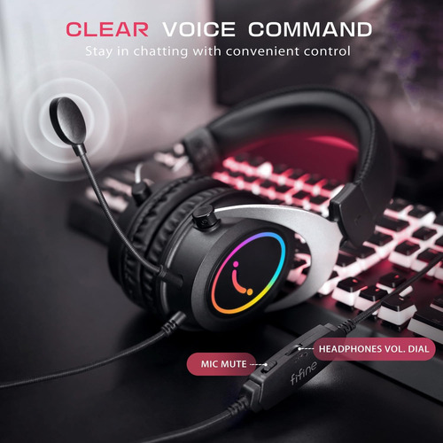 Auriculares Para Juegos Fifine Con Micrófono Desmontable,...