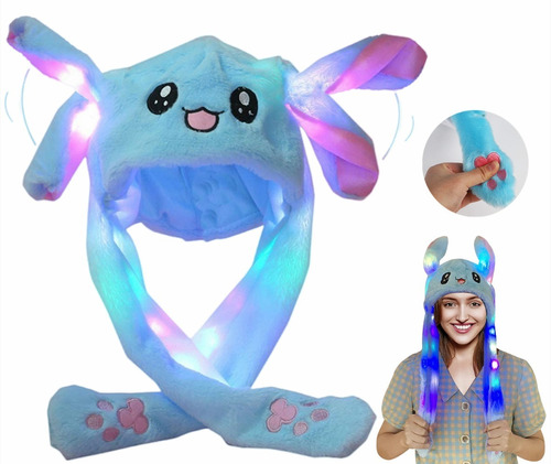 Gorro De Conejo Luminoso Led Moda, Las Orejas Se Moverán