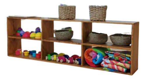 Mueble Montessori, Biblioteca, Organizador, Madera, Rack