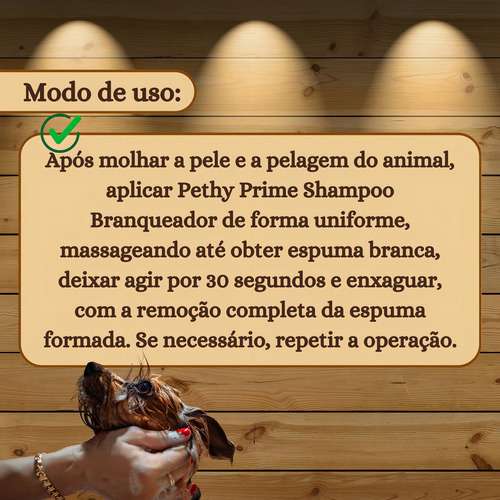Shampoo Branqueador Pethy Prime Para Pelos Claros 300ml