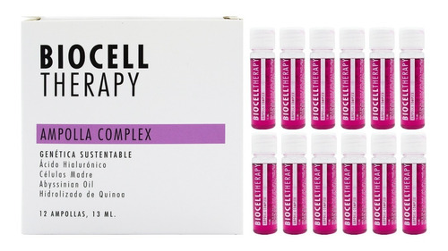 Biocell Therapy X 12 Ampollas Reparadora Cabello Dañado 13ml