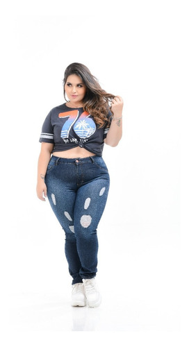 Calça Jeans Feminina Plus Size Dins Gordinhas Com Lyra