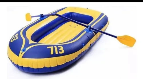 Bote Inflable Genérico Con Remos, Cuerdas E Inflador