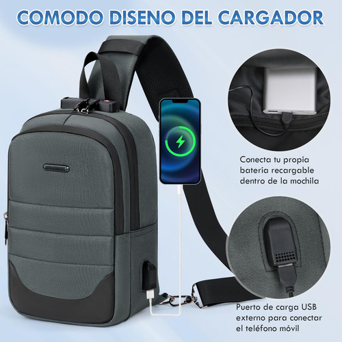 Mochila Cruzada Para Hombre Antirrobo Bolso Para Hombre