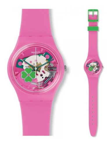 Reloj Swatch Suizo Modelo Gp147 Flowerfull Color Rosa