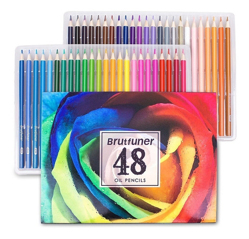48 Lápices De Colores Al Óleo Profesional Dibujar Brutfuner