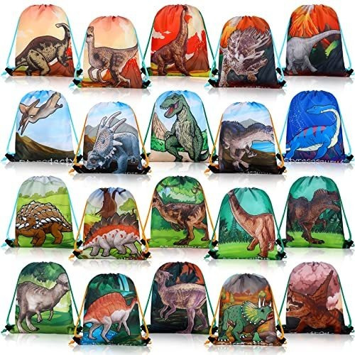 20 Bolsas De Dinosaurio Para Regalos. 20 Bolsas