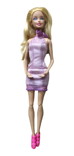 Boneca Barbie Mattel 2009 Vestido Lilás C Laço Linda!! (284)