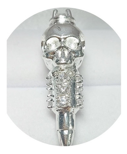 Dije De Calavera Con Piedras De Plata Pura 0.925