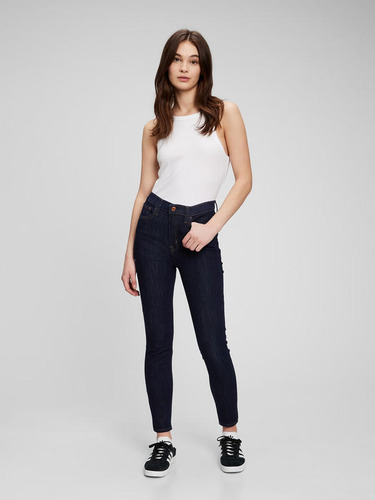 Jeans Mujer Gap Skinny Dark Indigo Azul Oscuro