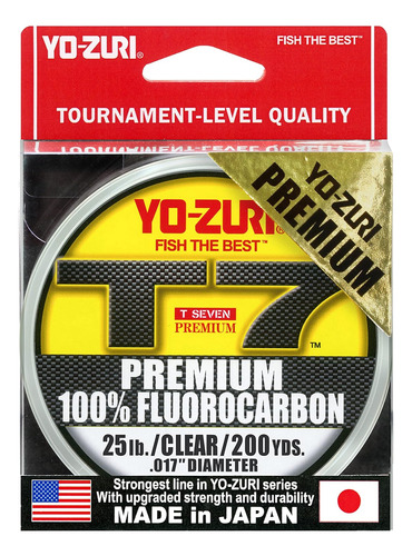 Yo-zuri T7-25 Libras-cl-200yd: T-7 Premium Fluorocarbono 25