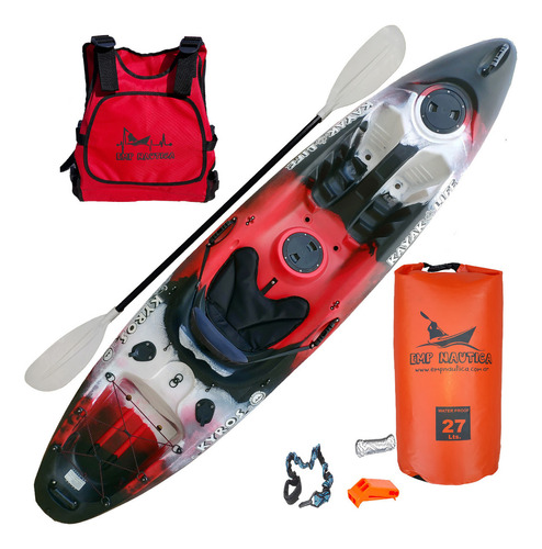 Kayak Kyros Kayaklife Emp Nautica Ideal Pesca Y Travesía Color Rojo Tricolor