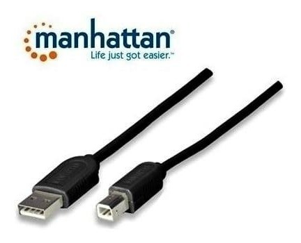 Cable Usb 1.1 Manhattan A-b 1.8 Mts Negro Impresoras Negro P