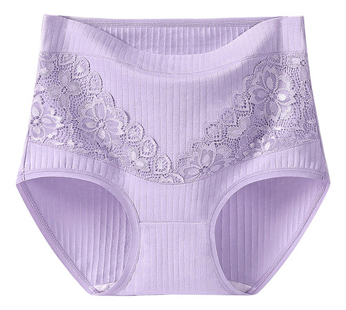 Cómodo Encaje Liso Para Mujer, Talla Grande, Cintura Alta, A