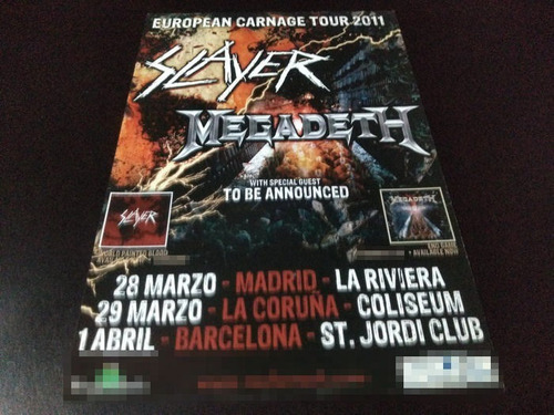 (pd440) Publicidad Clipping Slayer Megadeth España * 2011