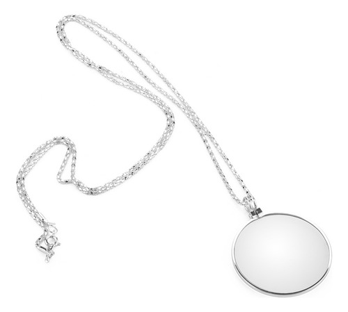 5x Magnificador Monocle Lente Collar Lupa Lupe (plata)