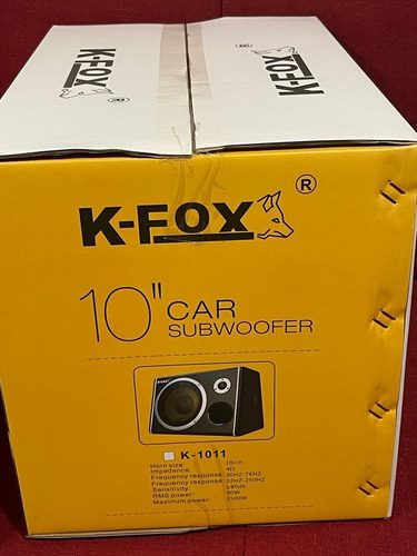 Subwoofer 10 Pulgadas 1500watts Kfox + Kit De Cables