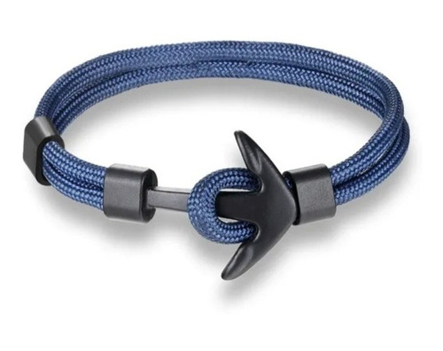 Pulsera Hombre Ancla Blue Silver Incluye Caja!!