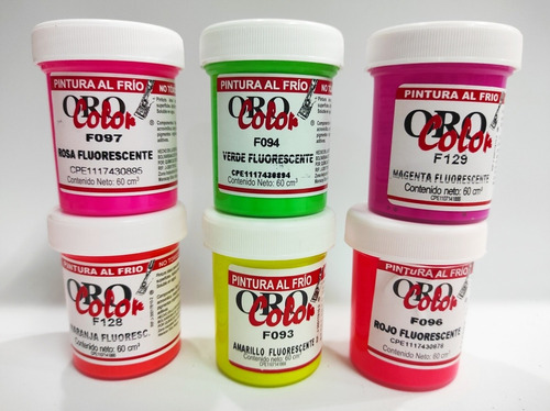 Pintura Al Frio Neon Fluorescente Orocolor 60ml