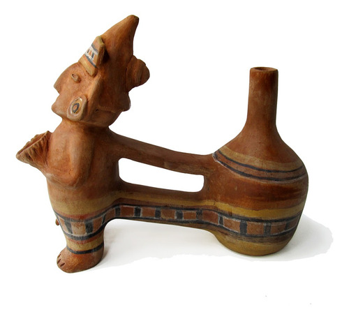 Vasija Silbadora Cerámica Precolombina Peru Inca Mamakolla