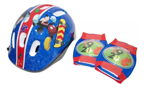 Set De Casco Con Protección Mickey- Original Disney-