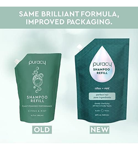 Refil De Shampoo Natural Puracy, 48 Onças Fluidas, O Máximo