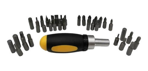 Imagen 3 de 8 de Kit Destornillador Con 37 Puntas Intercambiables Hellux