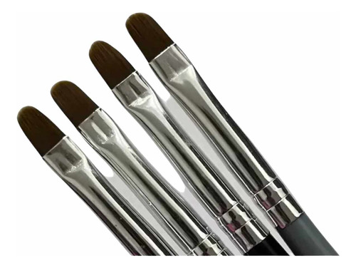Kit 04 Pincel Lingua De Gato Unhas Alongamento Unhas Acrigel