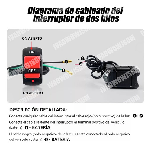 N 2 Faros Luces Led Auxiliares 4 Modos Lupa Moto+interruptor
