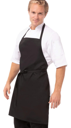 Delantal Con Pechera Chef Works, Negro, Talla Única [u]