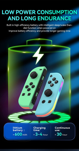 Joy-con Inalámbrico Con Luces Compatible Con Nintendo Switch