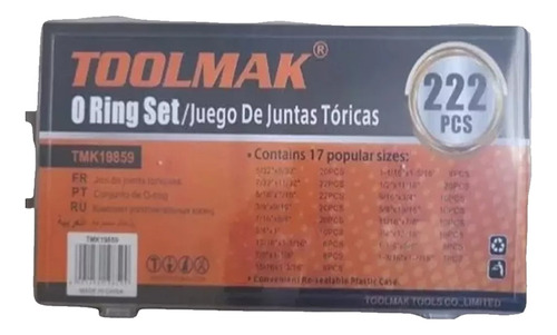 Juego De Juntas Toricas (orrines). Toolmak 222 Piezas.