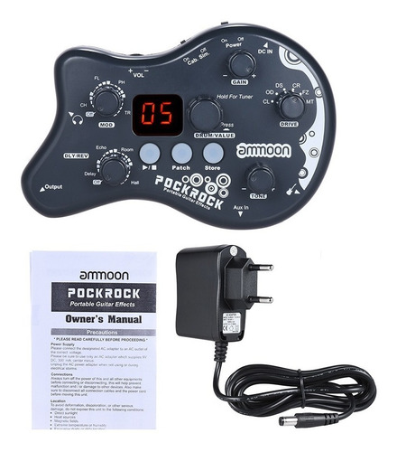Ammoon Pockrock Portátil Guitarra Multi -efectos Procesador