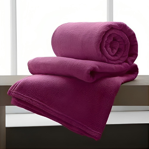 Mageal cobertor Casa Laura enxovais manta microfibra 2 corpos violeta com design liso De 2.00 m X 1.80 m