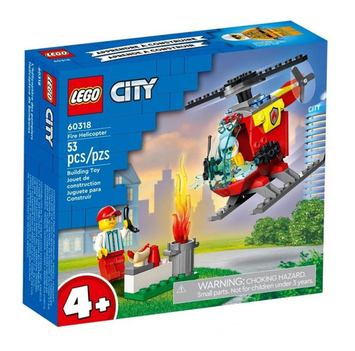 Brinquedo Lego City 53 Pcs Helicoptero Dos Bombeiros 60318