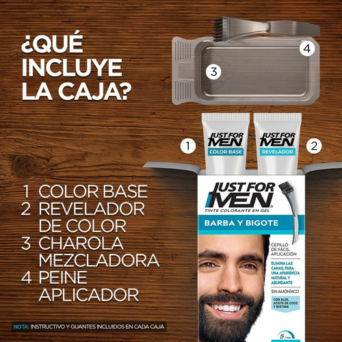 Tinte Just For Men Barba Y Bigote (b-55) Negro 2-pack