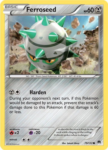 Cartas Pokemon Ferroseed 79/124 Reverse Breakpoint Bkp (Usado)