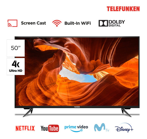 Imagen 3 de 5 de Smart Tv Telefunken 50 4k Tk5022 Sintonizador Digital 220v