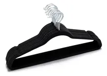 Comprar Pack De 100 Perchas Shoppy Por Mayor Terciopelo Antideslizante Ultra-slim Organizacion De Ropa Hogar Comercio Color Negro